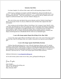 Letter to Kentucky State Police 323X250